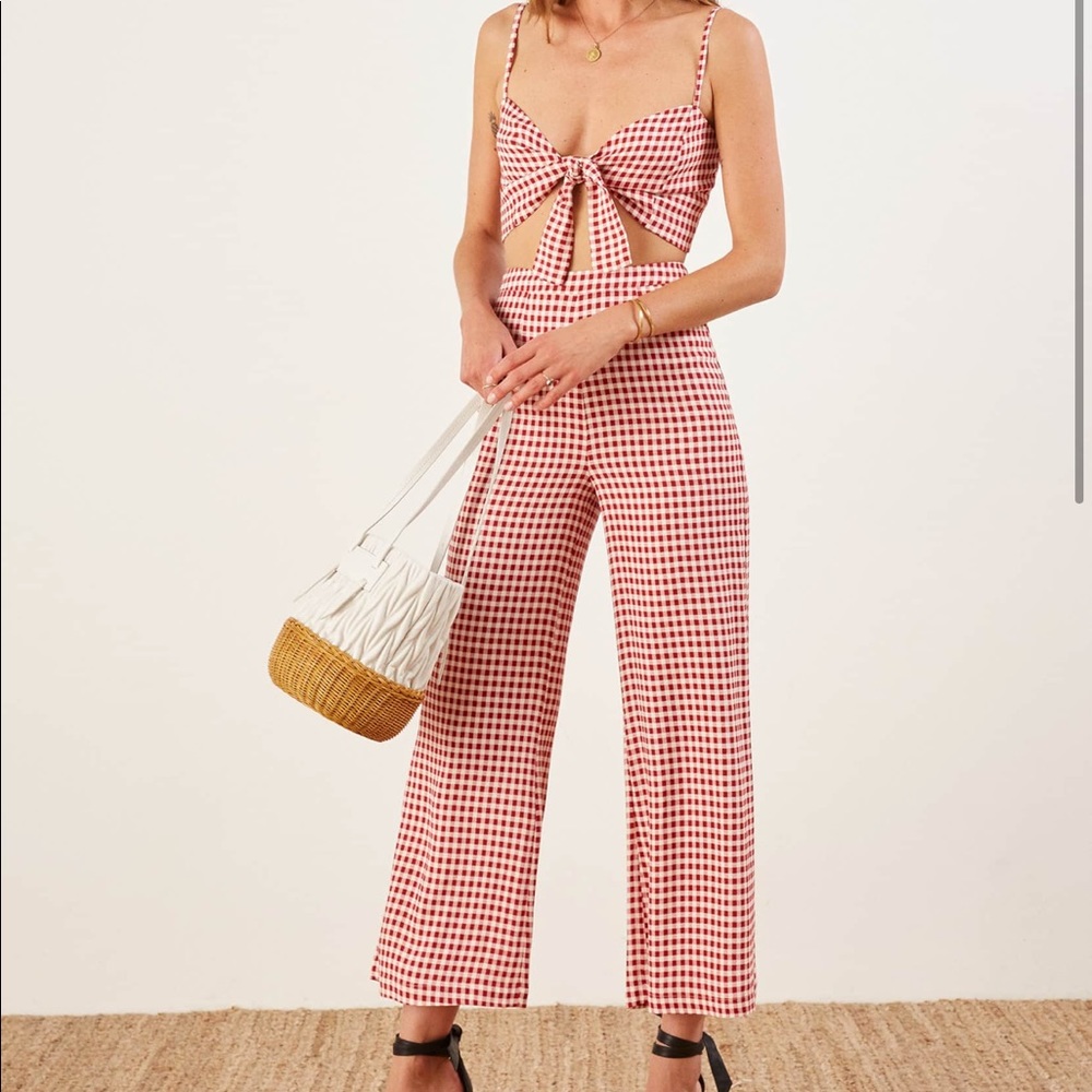 Reformation gingham 2 piece set